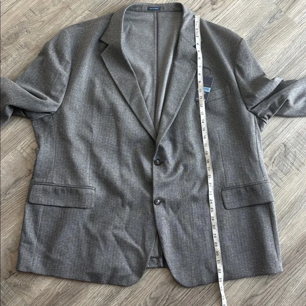 Stafford Stretch charcoal herringbone sport coat size 56R NWT